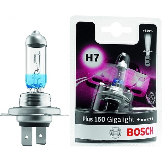 Лампа галогенова H7 55W 12V Bosch Gigalight Plus +150 (1987301137)