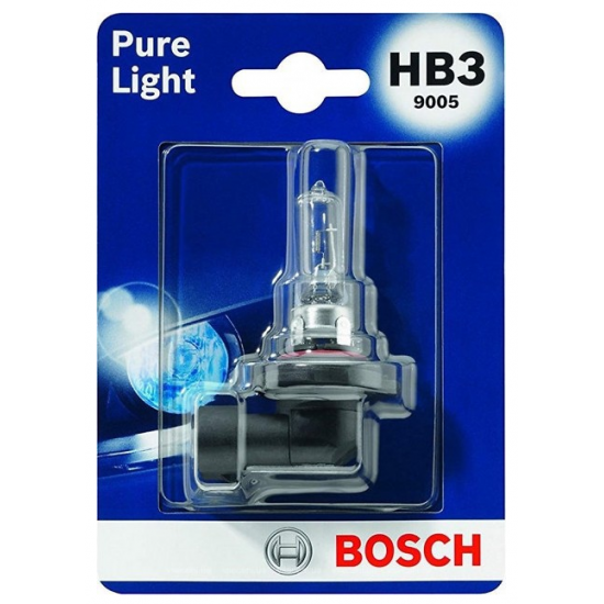 Лампа накаливания галогеновая Bosch Pure Light HB3 12V 60W P20d