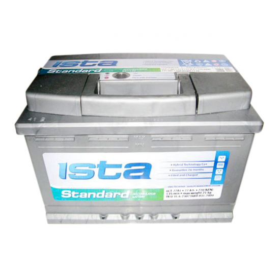 Аккумулятор стартерный ISTA Standard 6СТ-77 А1 77 Ач L+ Euro 720 А (577 04 04)