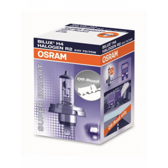 Лампа галогенная Osram R2 H4 24V 75/70W P45T 64199