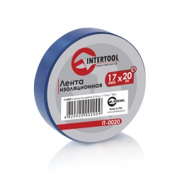 Лента изоляционная 0.15x17 мм 20 м синяя Intertool IT-0020