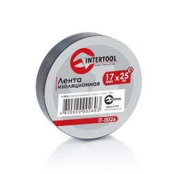 Лента изоляционная 0.15x17 мм 25 м черная Intertool IT-0026