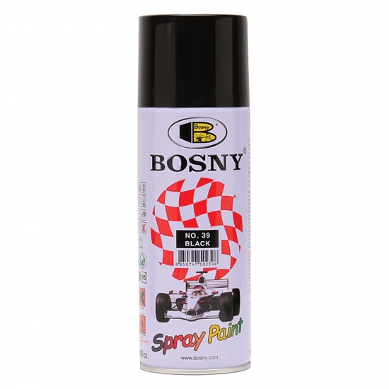 Акриловая спрей-краска Bosny 39 Black черный глянец 400 мл
