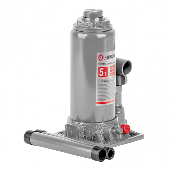 Домкрат стовпчик одноштоковий 5т 200-385 мм Intertool GT0053