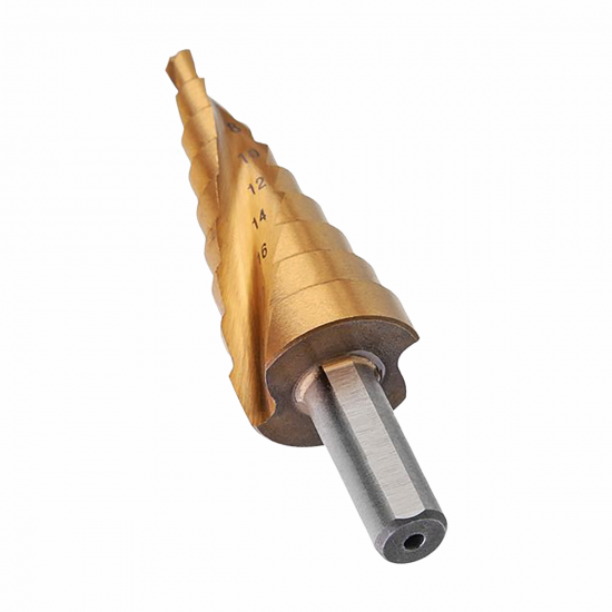 Свердло ступінчасте по металу спіральне 4-20 мм Intertool SD-5834 Свердло ступінчасте по металу спіральне 4-20 мм Intertool SD-5834
