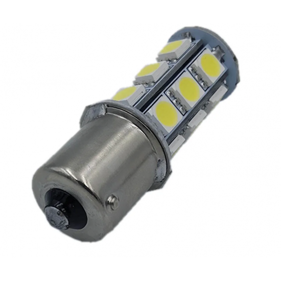 Лампа LED цоколь одноконтактный BA15S 1.66W 12V 18 диодов D-18 mm L-52 mm